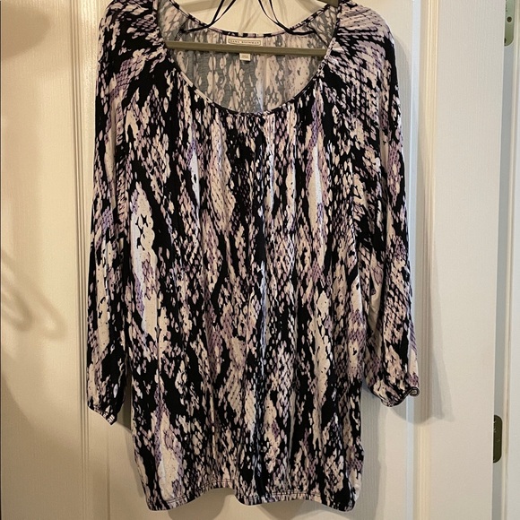 Dana Buchman Multicolor Patterned Top - Picture 1 of 6